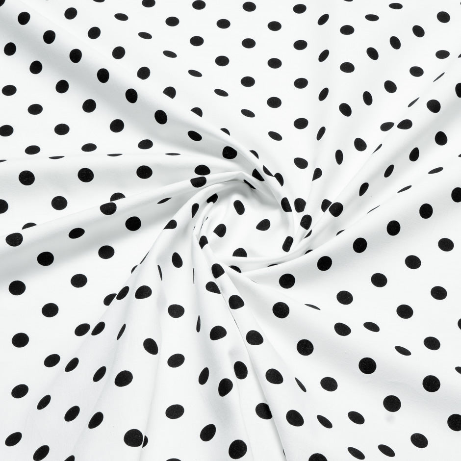 Black Spotted White Pure Cotton