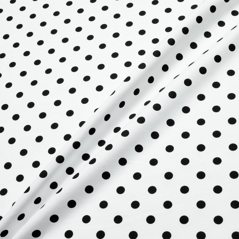 Black Spotted White Pure Cotton