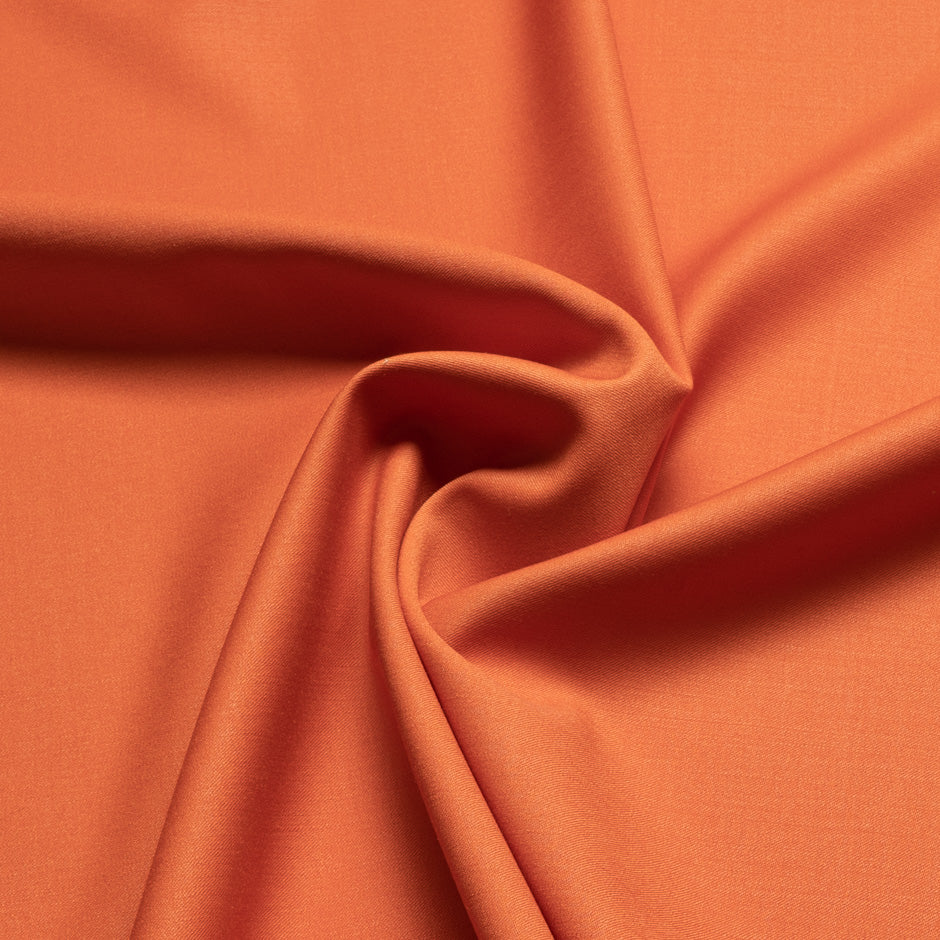 Deep Orange Stretch Wool Gaberdine