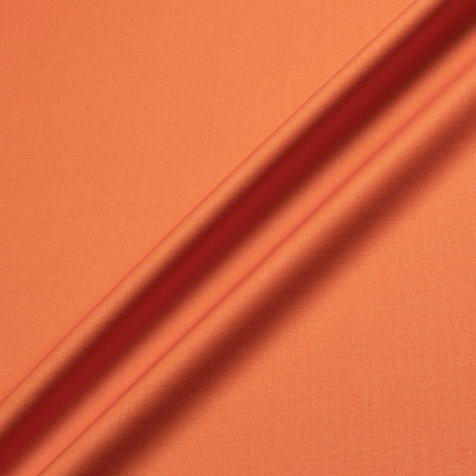 Deep Orange Stretch Wool Gaberdine