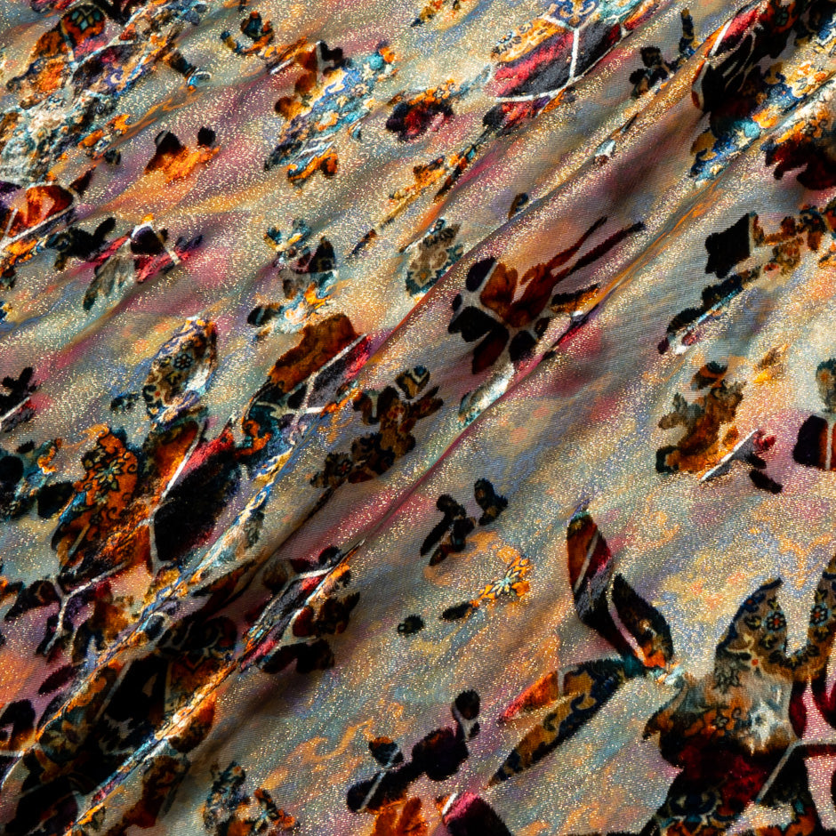 Multi Floral Printed Devoré Velvet Lamé (A 1.95m Piece)
