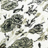 Black Outlined Floral Vanilla Devoré Velvet