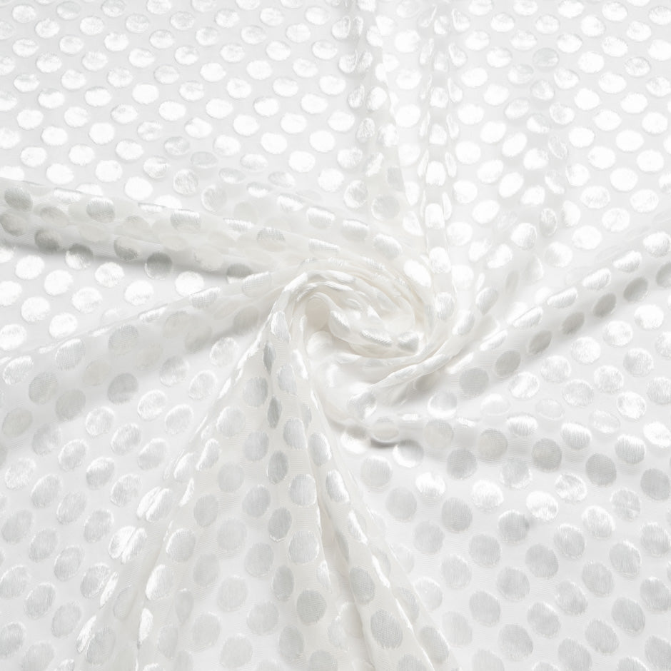 Ivory Spotted Devoré Velvet