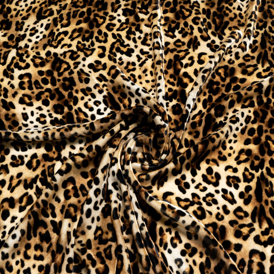 Animal Printed Silk Blend Velvet