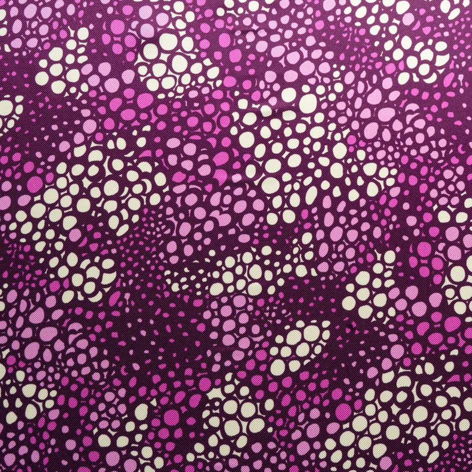 Pink & Cream Spot Printed Double Silk Twill