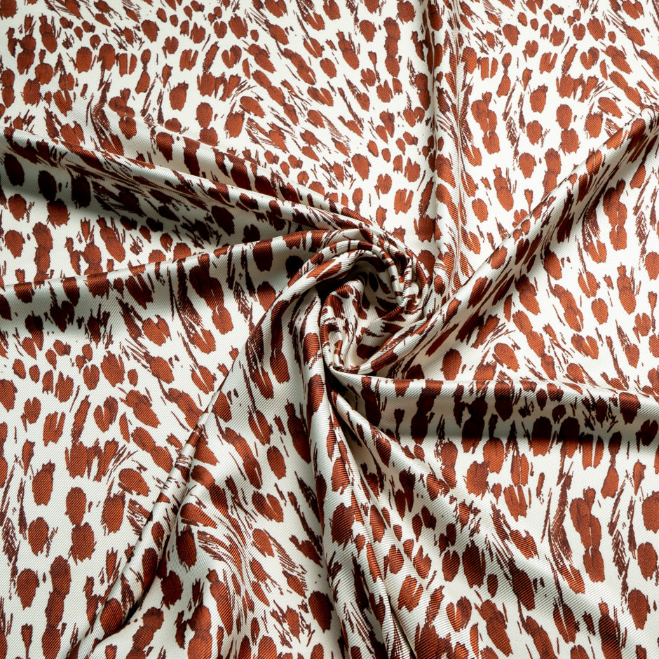 Abstract Animal Printed Double Silk Twill