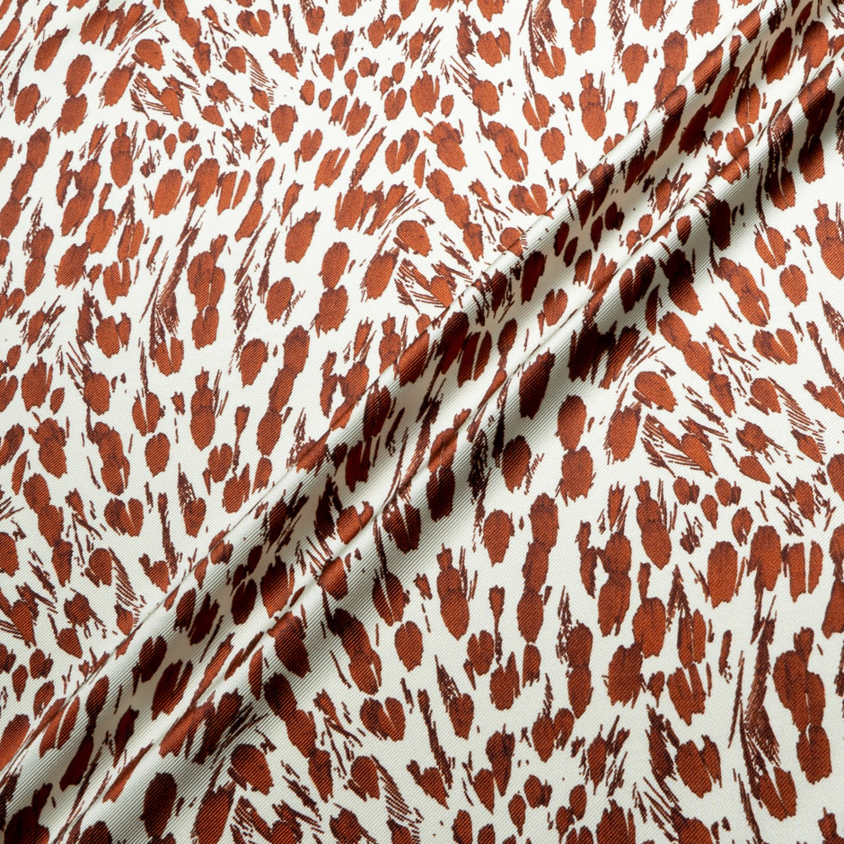 Abstract Animal Printed Double Silk Twill