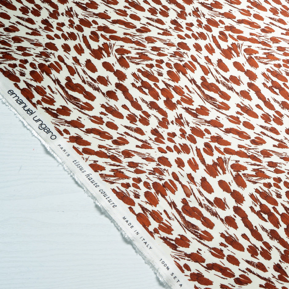 Abstract Animal Printed Double Silk Twill