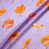 Orange Floral Printed Purple Double Silk Twill