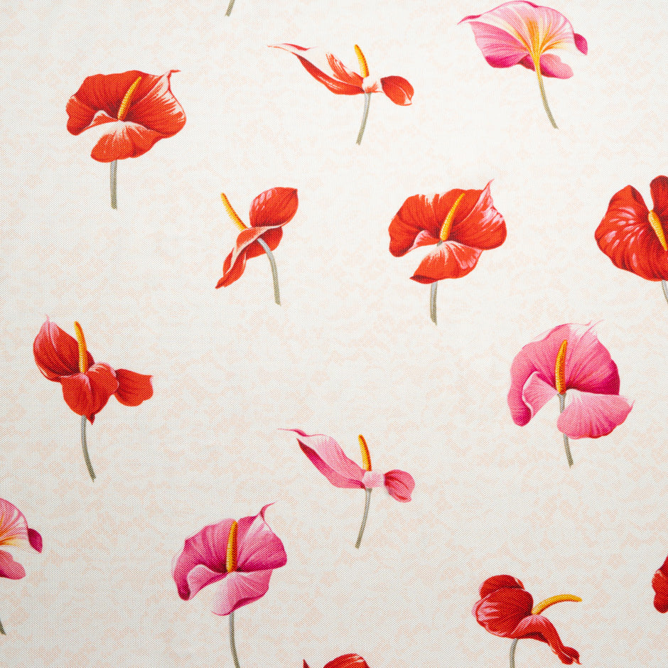 Pink & Red Floral Double Silk Twill