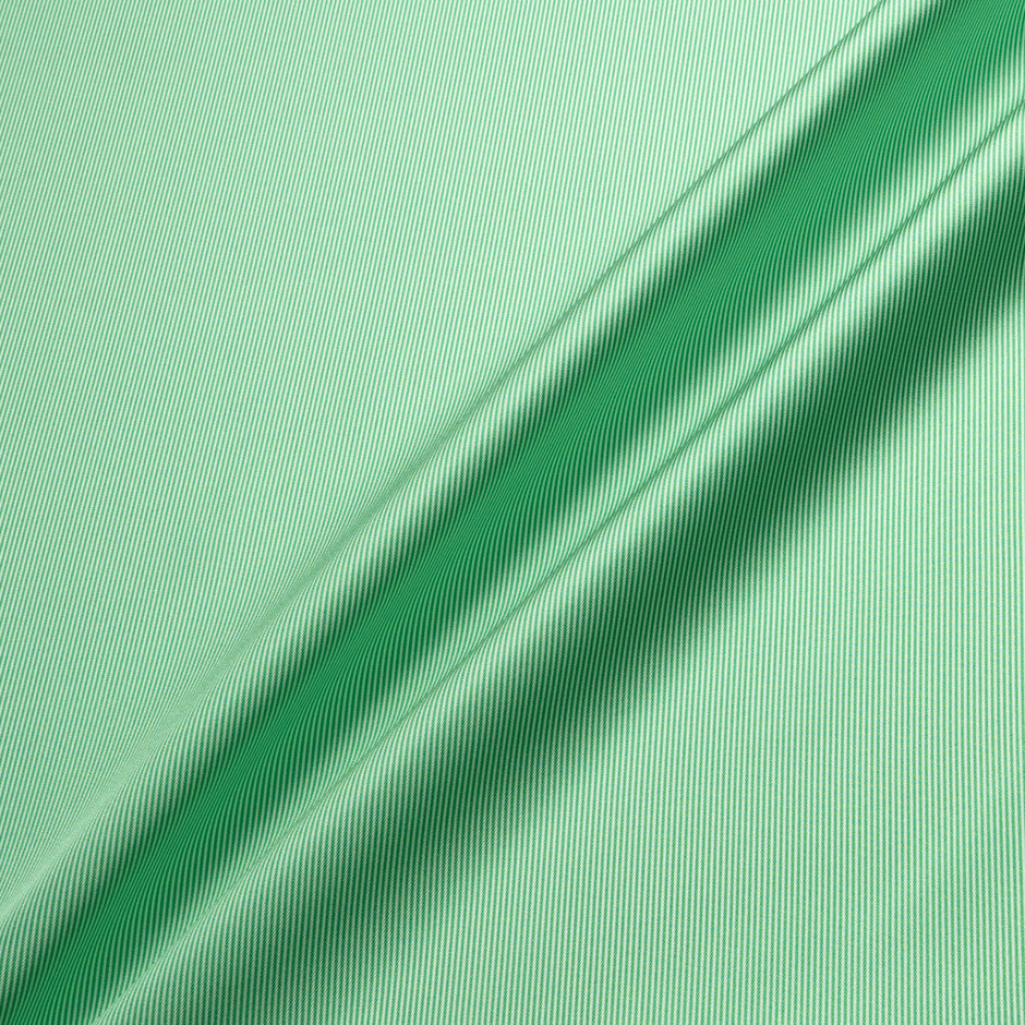 Green Fine Striped Patterned Silk Twill