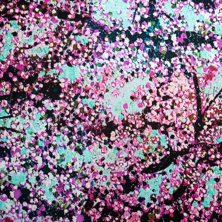 Fuchsia Abstract Tree Printed Silk Twill