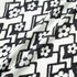 Black & White Geometric Floral Printed Linen