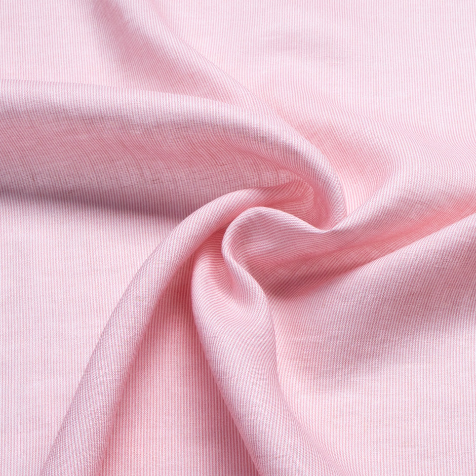 Baby Pink Thin Striped Handkerchief Linen