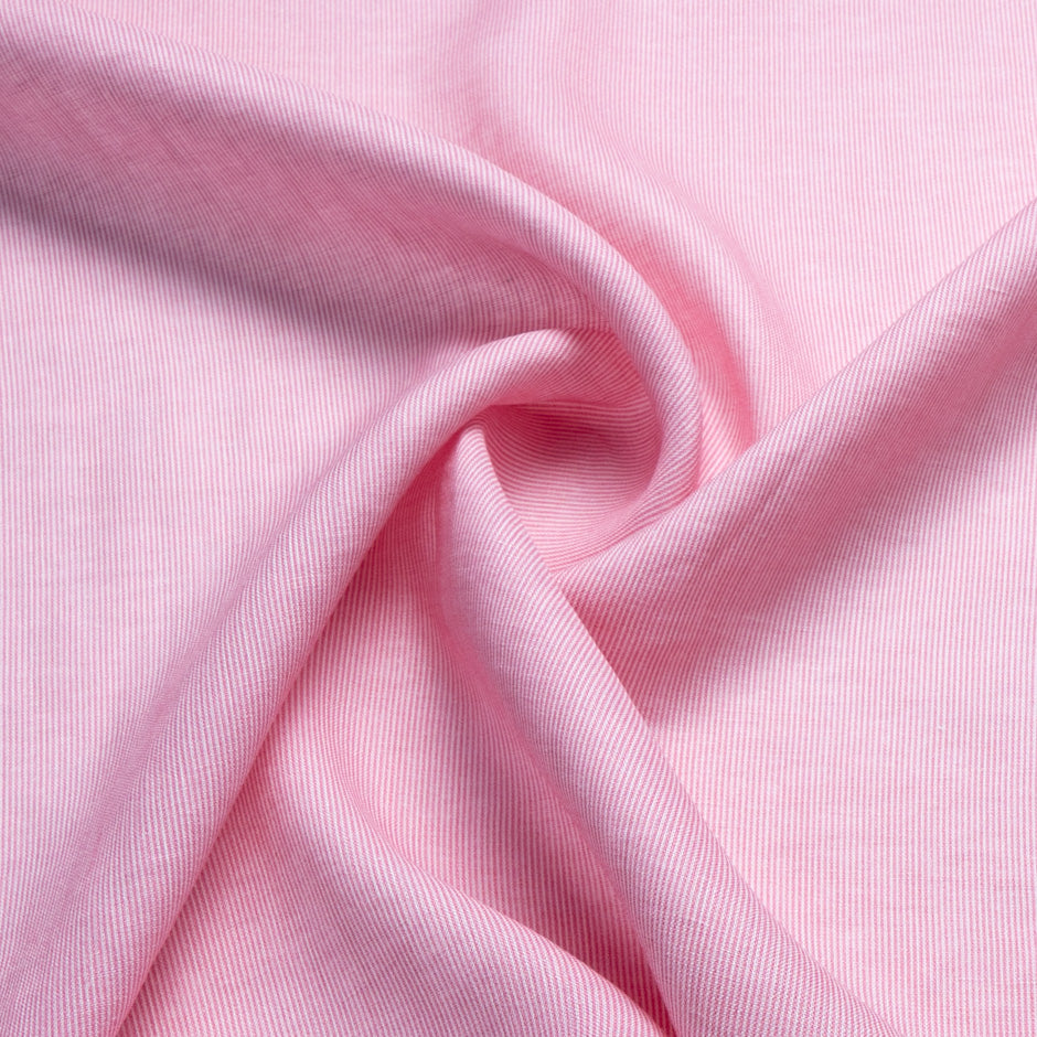 Candy Pink Thin Striped Handkerchief Linen