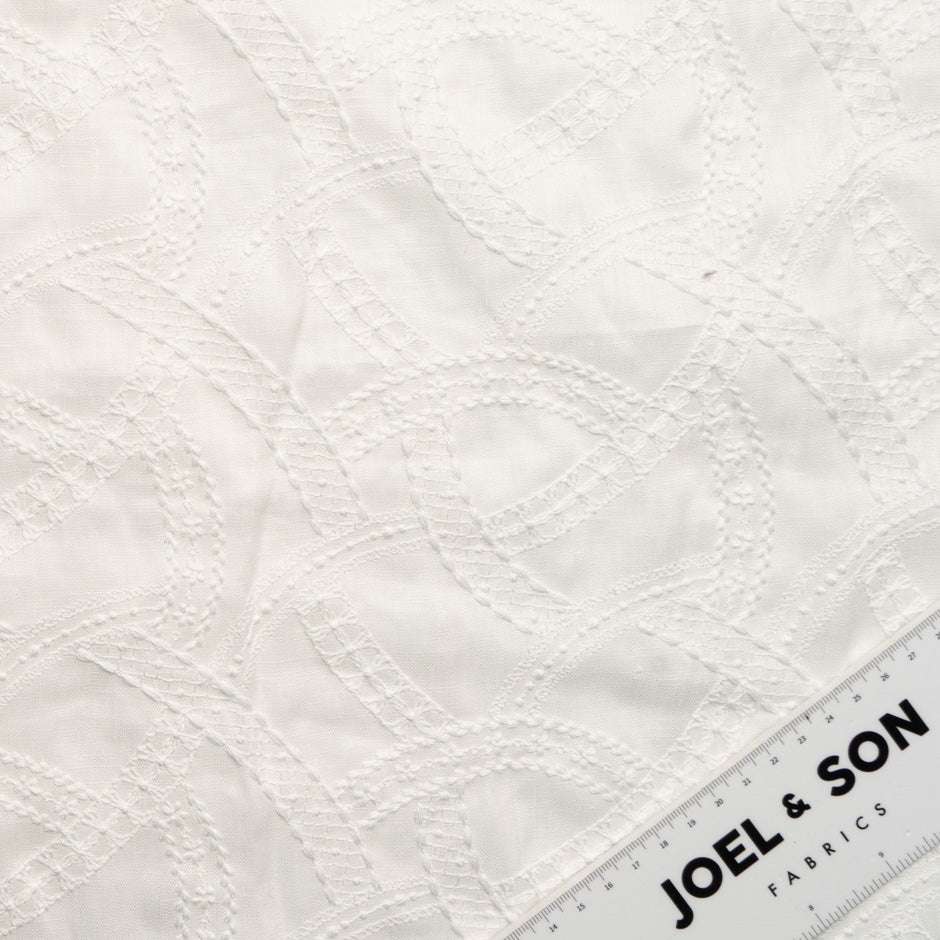 Embroidered Ivory Handkerchief Linen