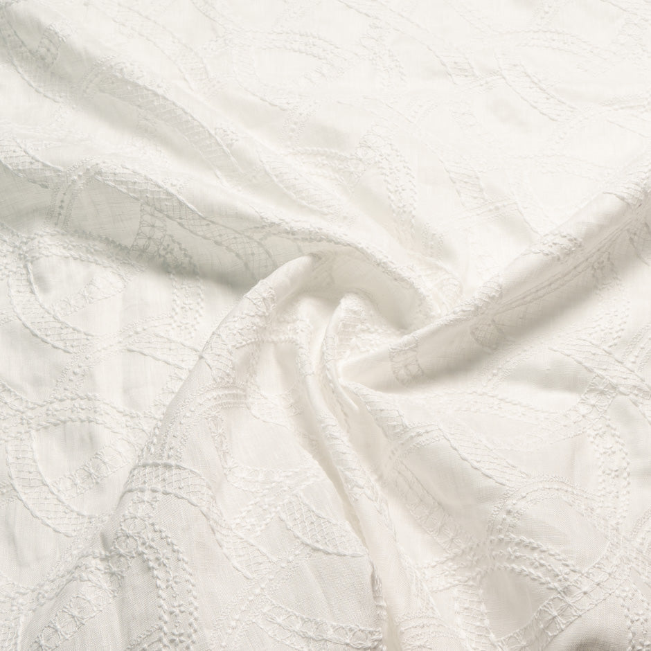 Embroidered Ivory Handkerchief Linen