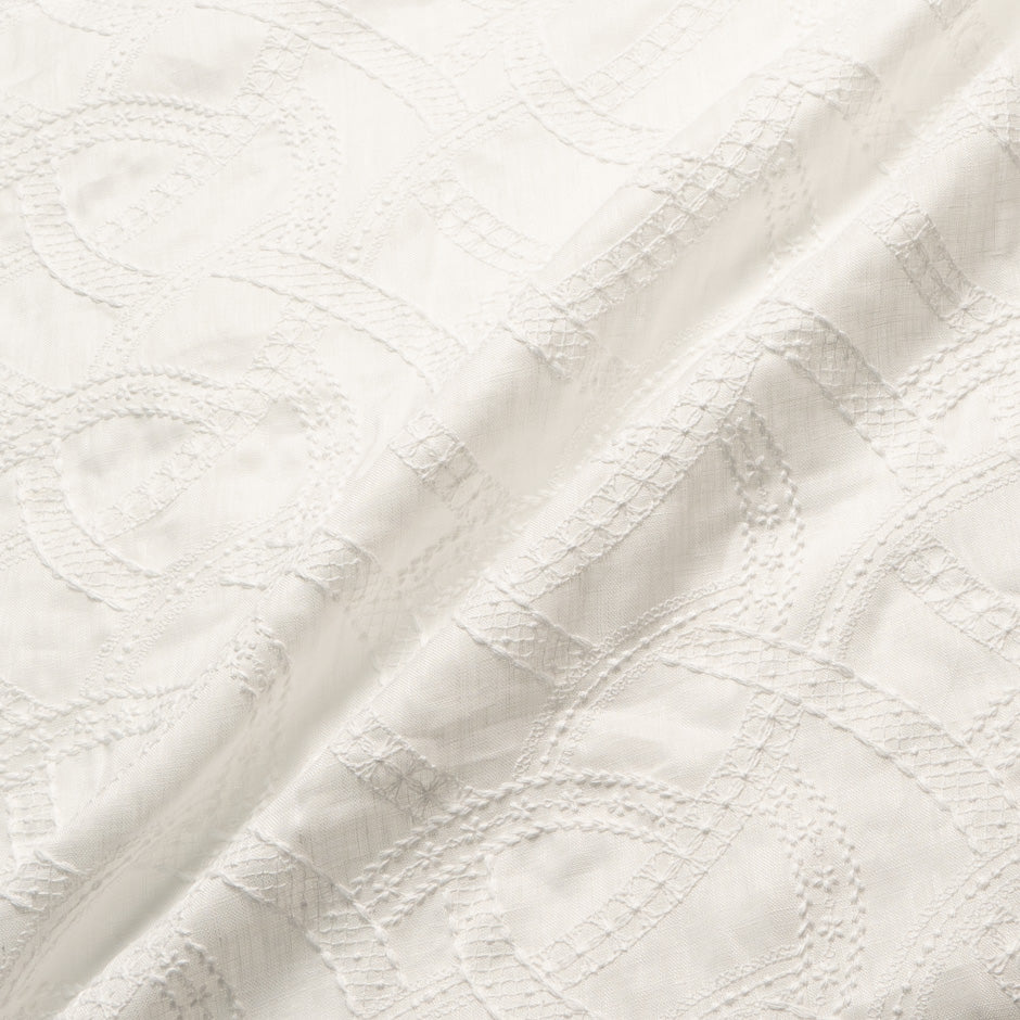 Embroidered Ivory Handkerchief Linen