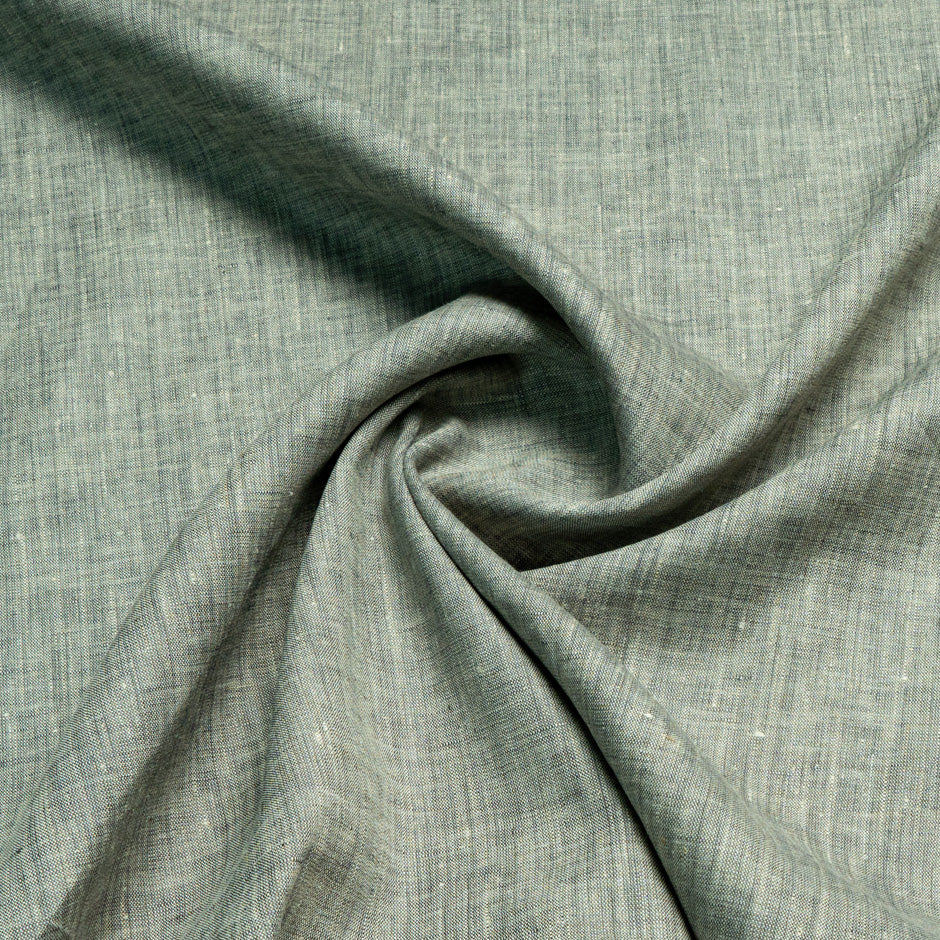Green & Cream Two-Tone Handkerchief Pure Linen