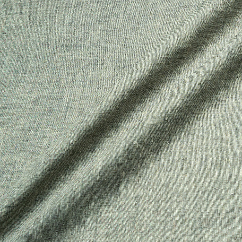 Green & Cream Two-Tone Handkerchief Pure Linen