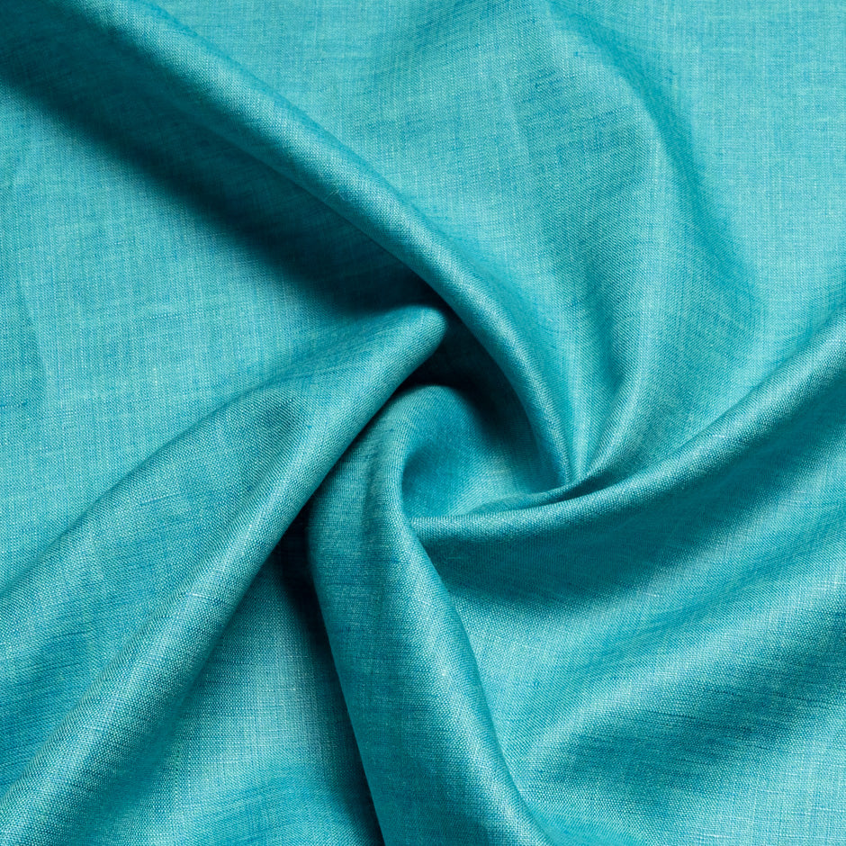 Turquoise & Green Two-Tone Handkerchief Pure Linen