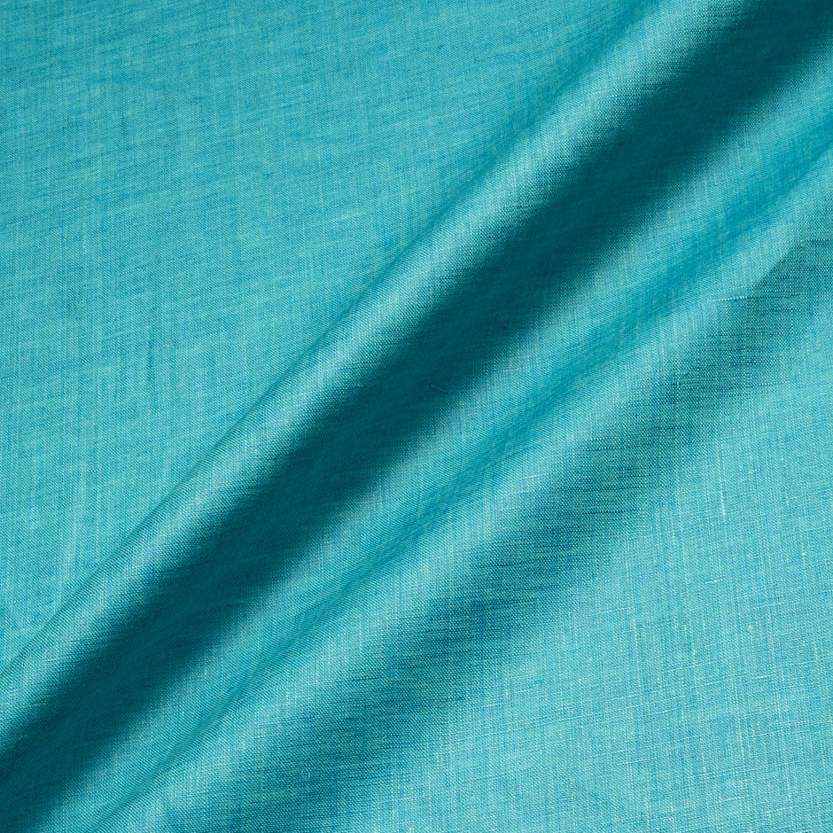 Turquoise & Green Two-Tone Handkerchief Pure Linen