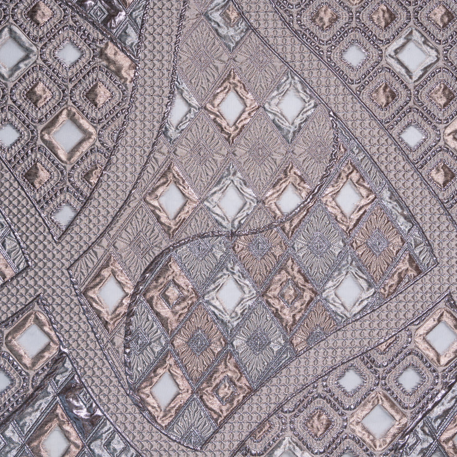 Dusty Pink Jacquard Metallic Organza