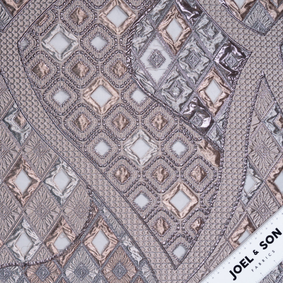Dusty Pink Jacquard Metallic Organza