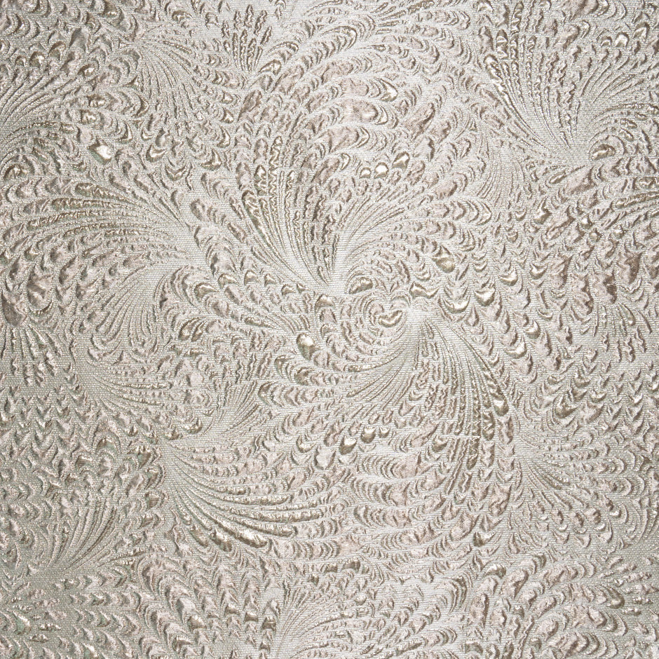 Champagne Abstract Jacquard Metallic Organza
