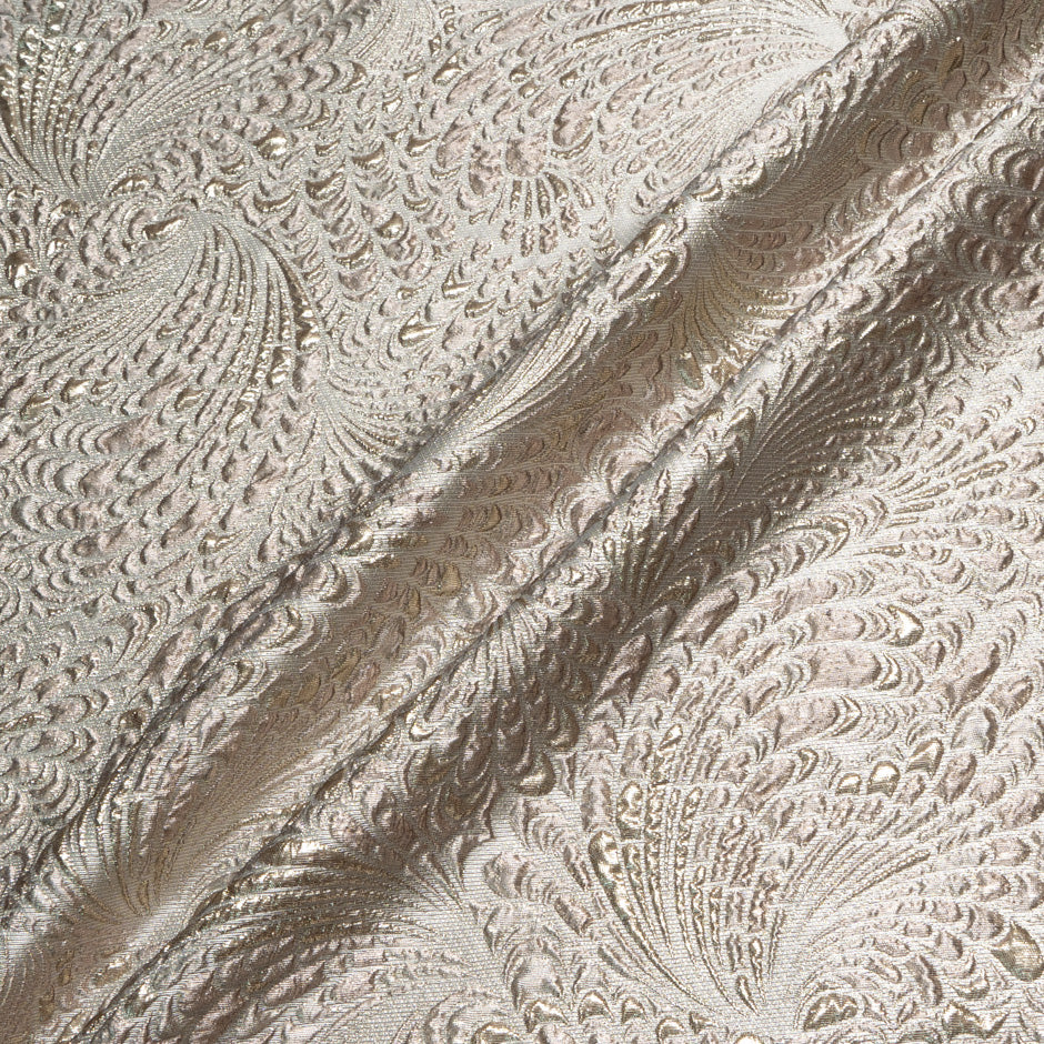 Champagne Abstract Jacquard Metallic Organza
