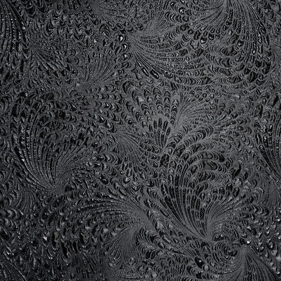 Black Abstract Jacquard Metallic Organza