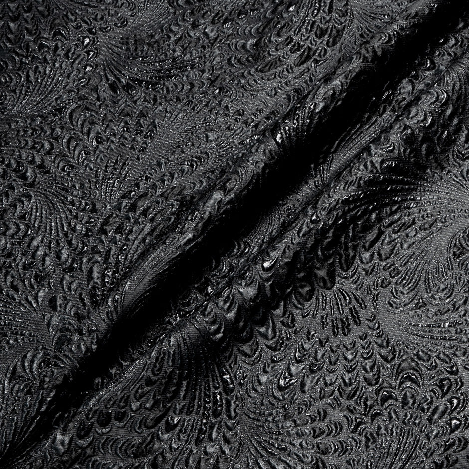 Black Abstract Jacquard Metallic Organza