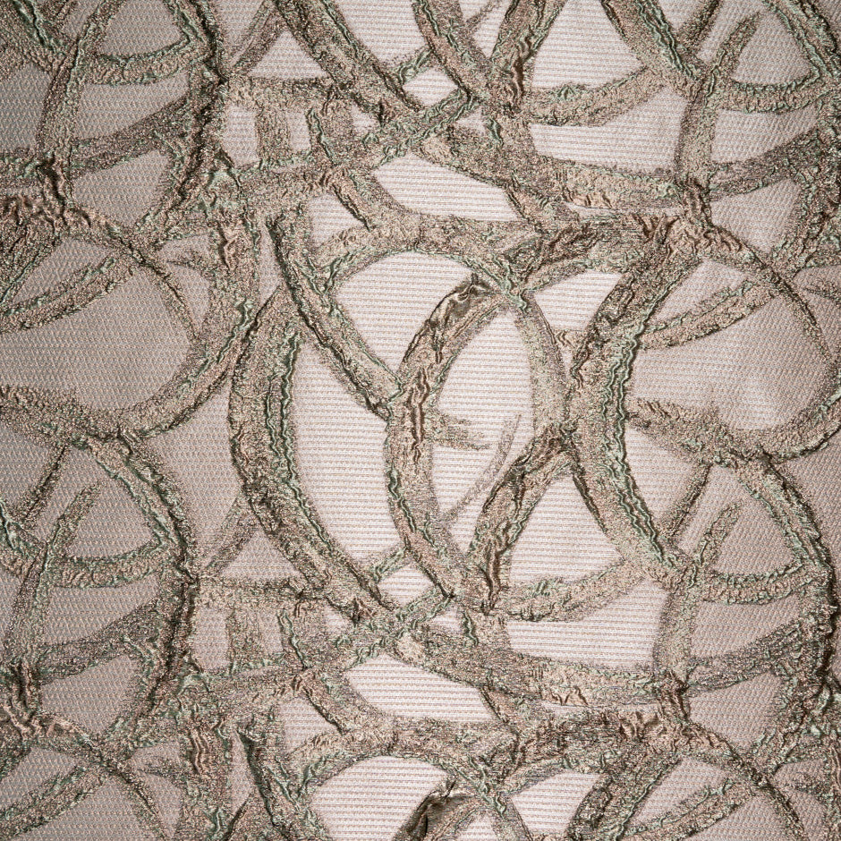 Beige Metallic Jacquard Organza