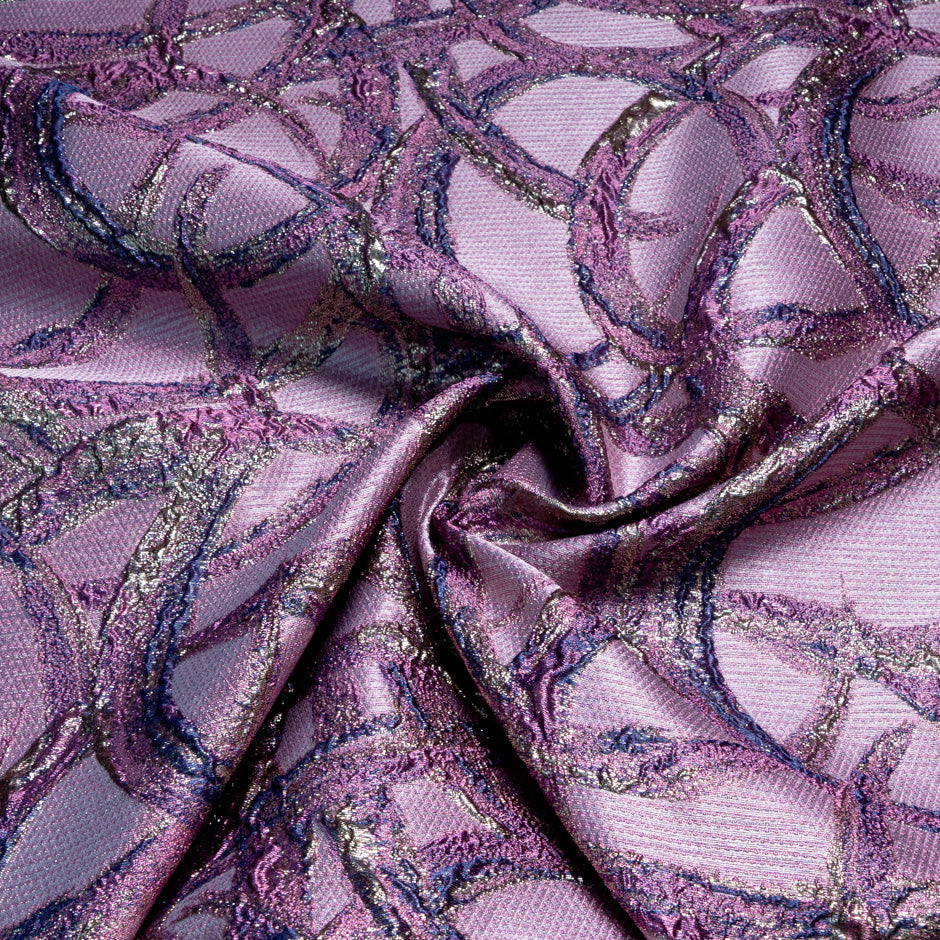 Lilac Metallic Jacquard Organza