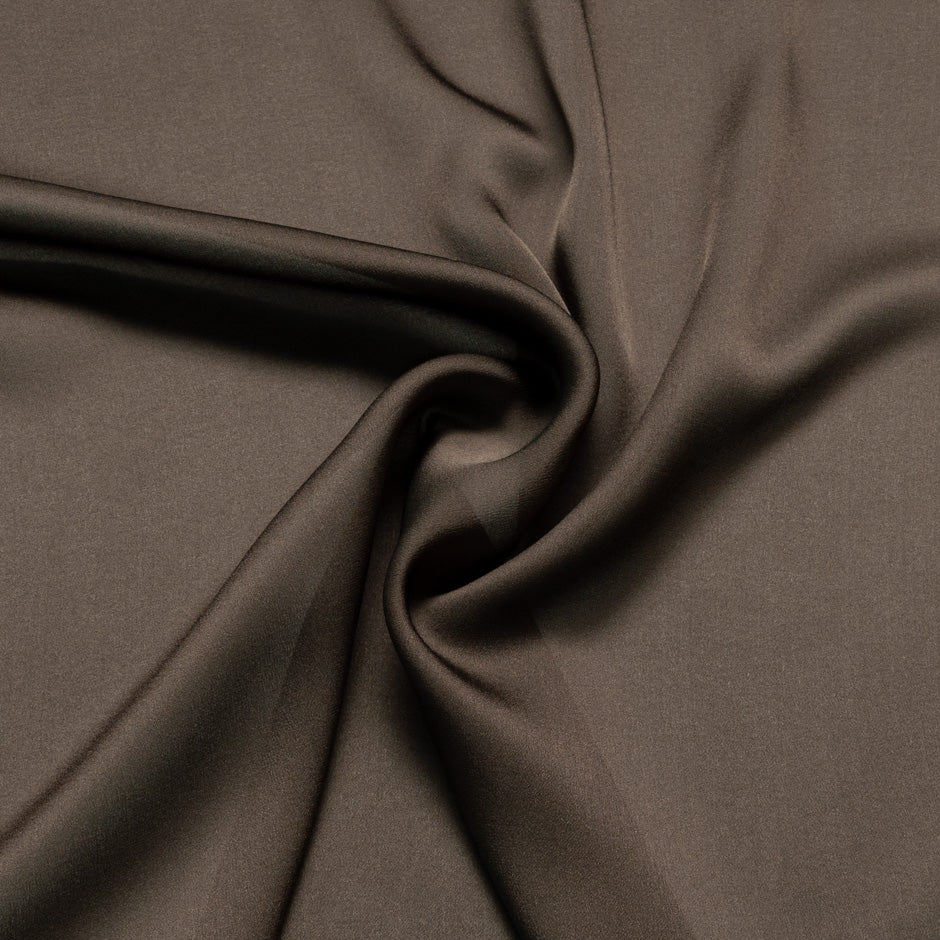 Coffee Brown Silk Satinised Chiffon
