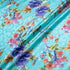 Multi Floral Printed Blue Silk Jacquard