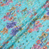 Multi Floral Printed Blue Silk Georgette Jacquard