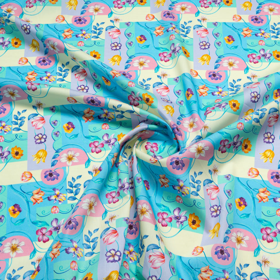 Multi Floral & Patchwork Printed Pure Cotton (A 2.50m Piece)