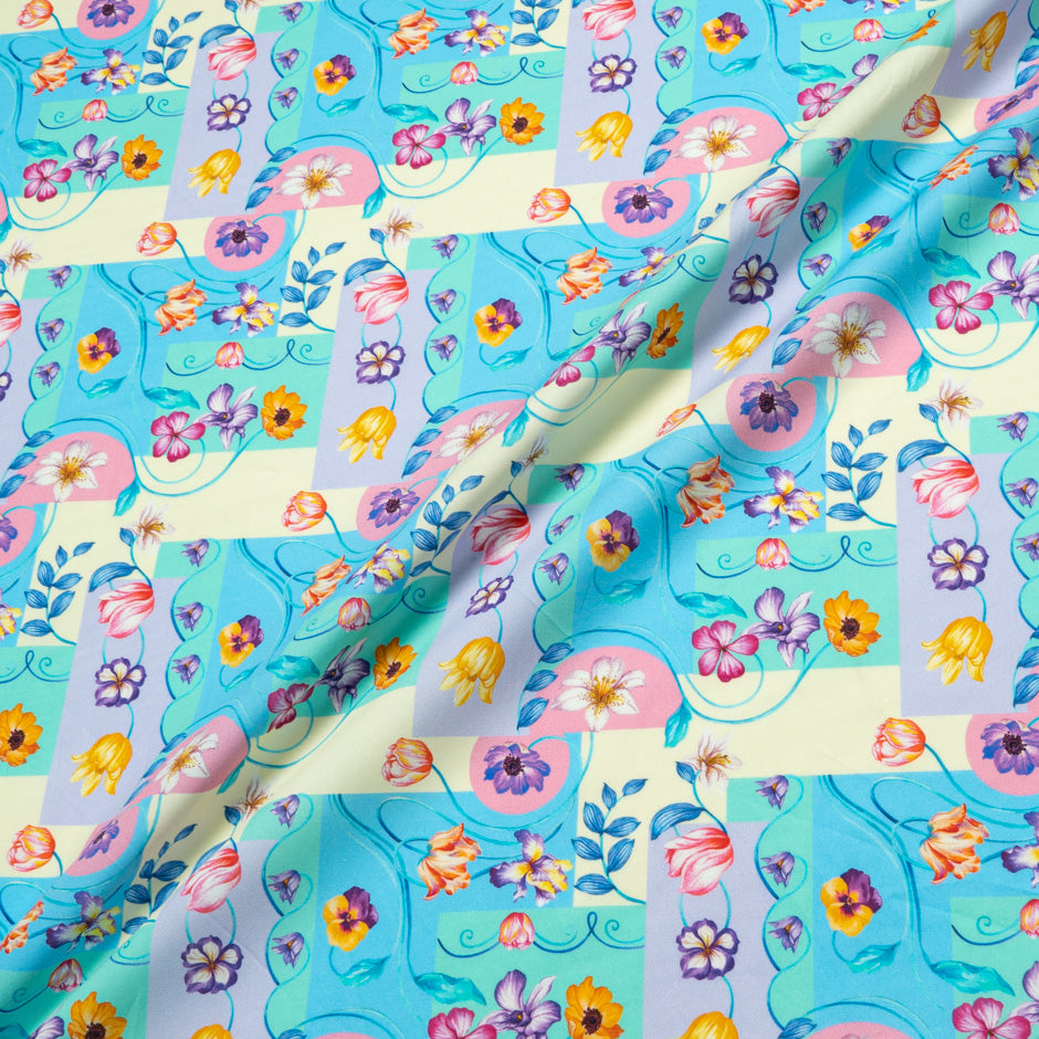 Multi Floral & Patchwork Printed Pure Cotton (A 2.50m Piece)