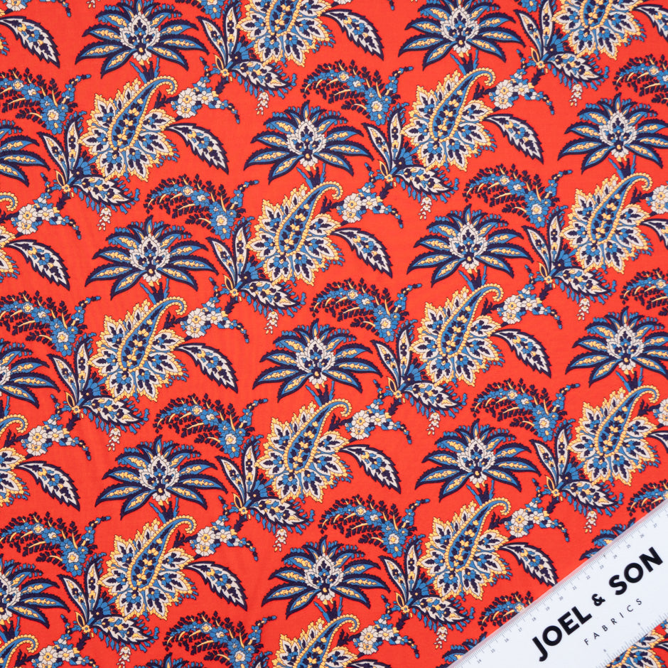 Red 'Arundel' Liberty Cotton Tana Lawn