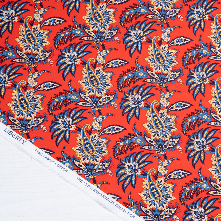 Red 'Arundel' Liberty Cotton Tana Lawn