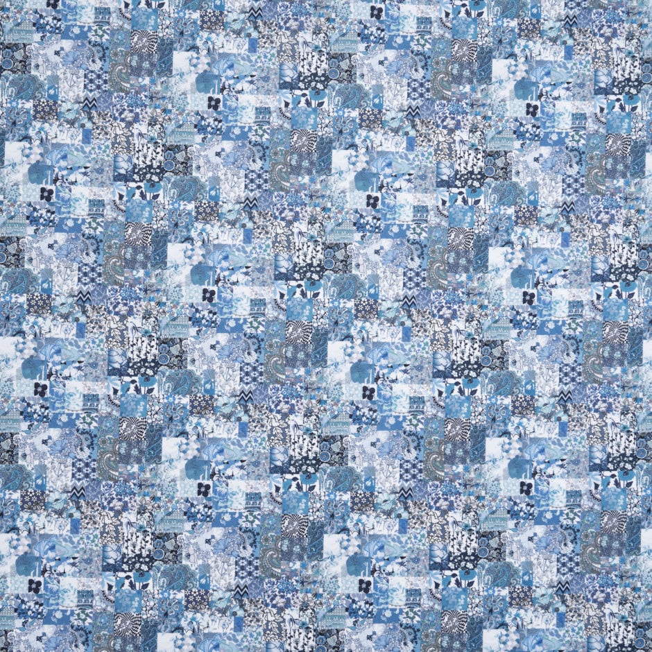 Blue 'Archive Patchwork' Liberty Cotton Tana Lawn