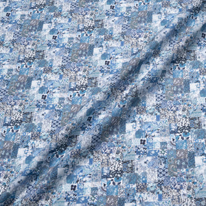 Blue 'Archive Patchwork' Liberty Cotton Tana Lawn