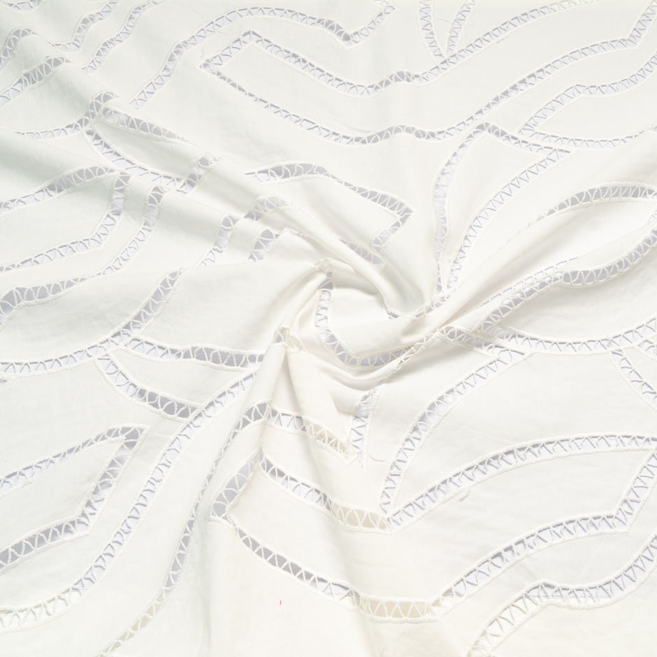 Ivory Embroidered Pure Cotton