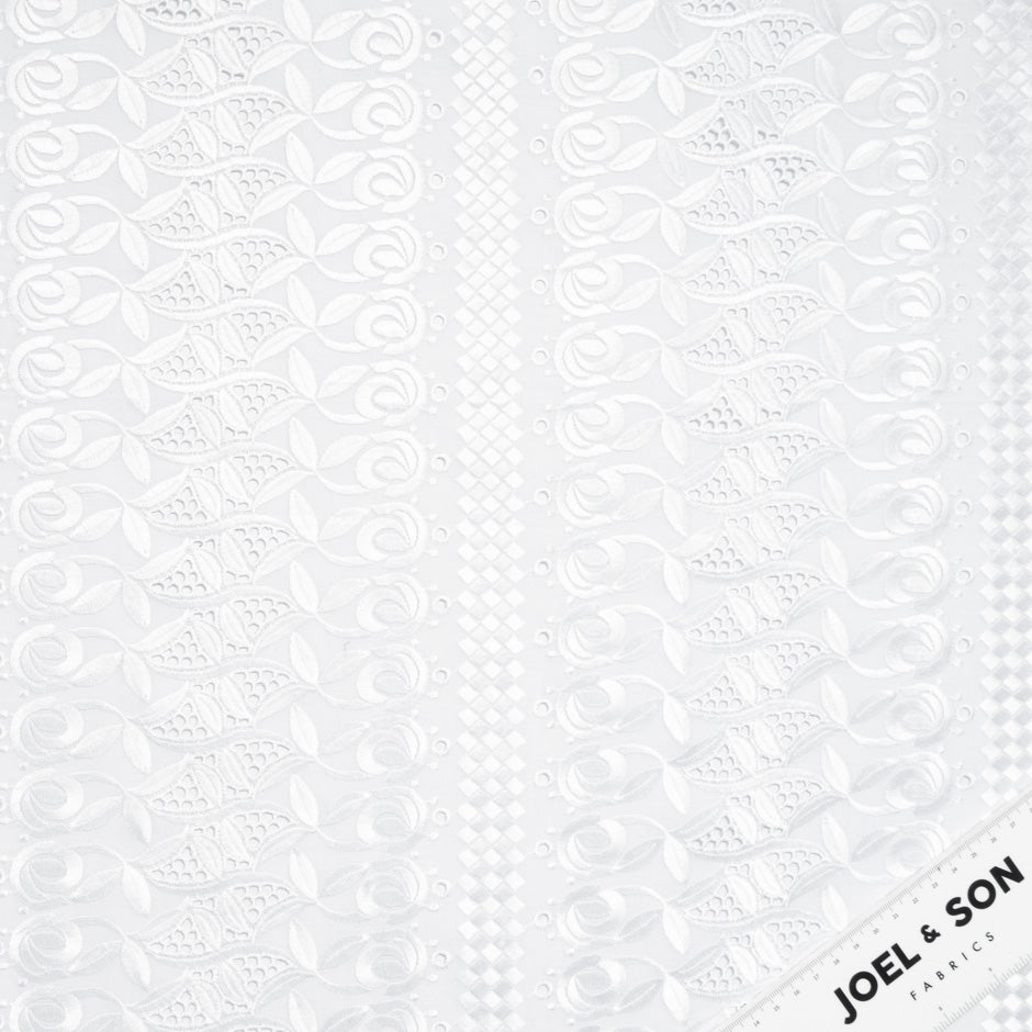 White Embroidered Cotton Voile