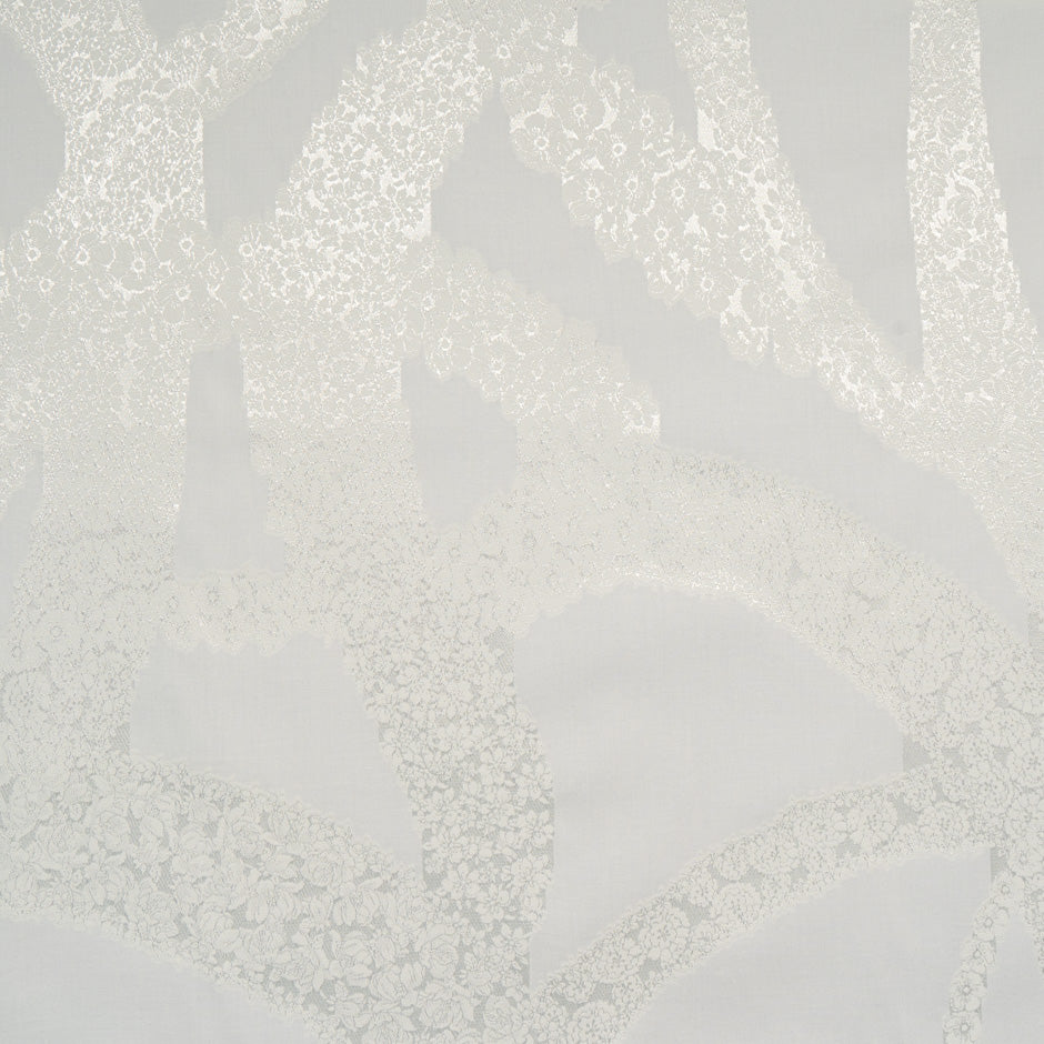 Ivory Floral Jacquard Cotton Blend