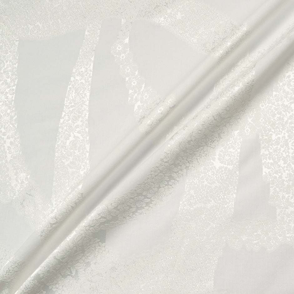 Ivory Floral Jacquard Cotton Blend