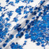 Royal Blue Floral Metallic White Cloqué