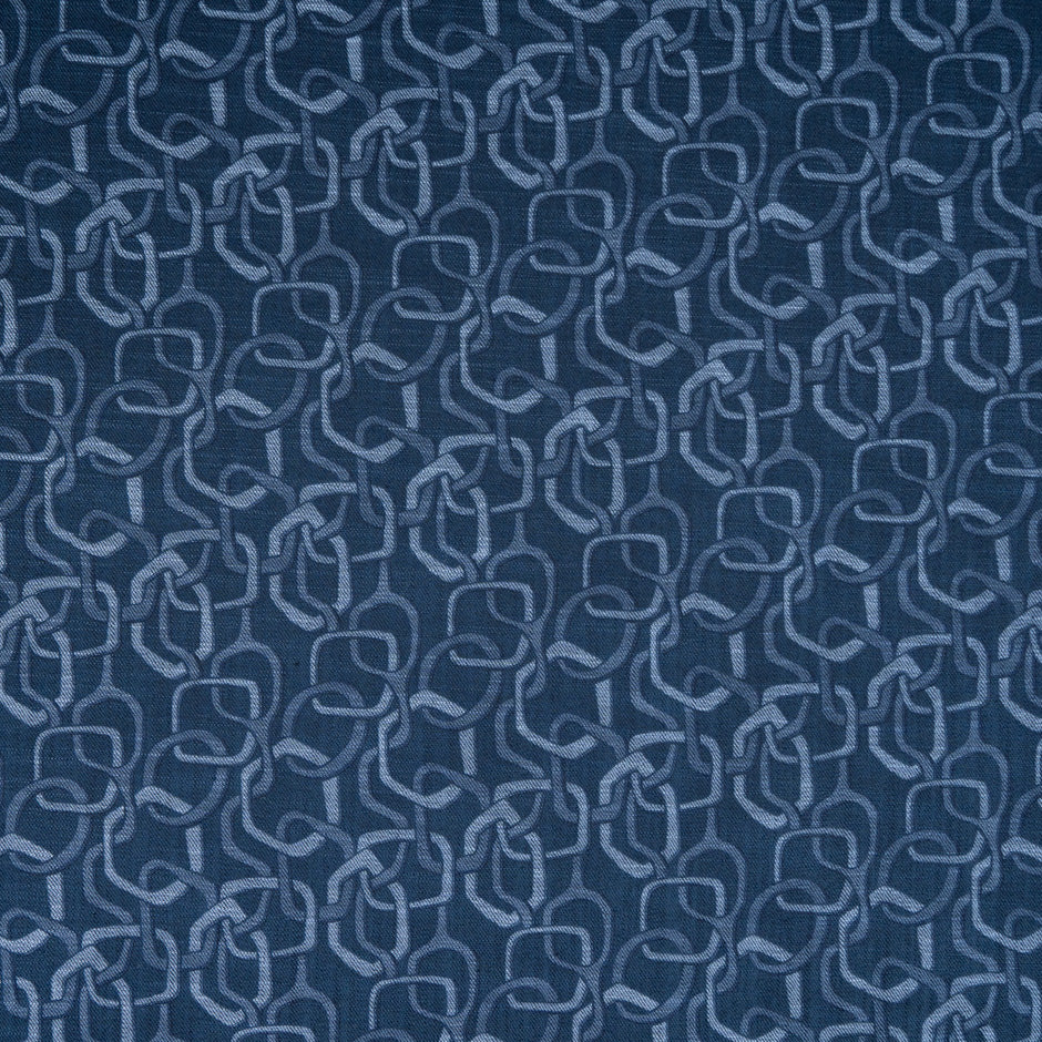 Geometric Printed Stretch Cotton Denim