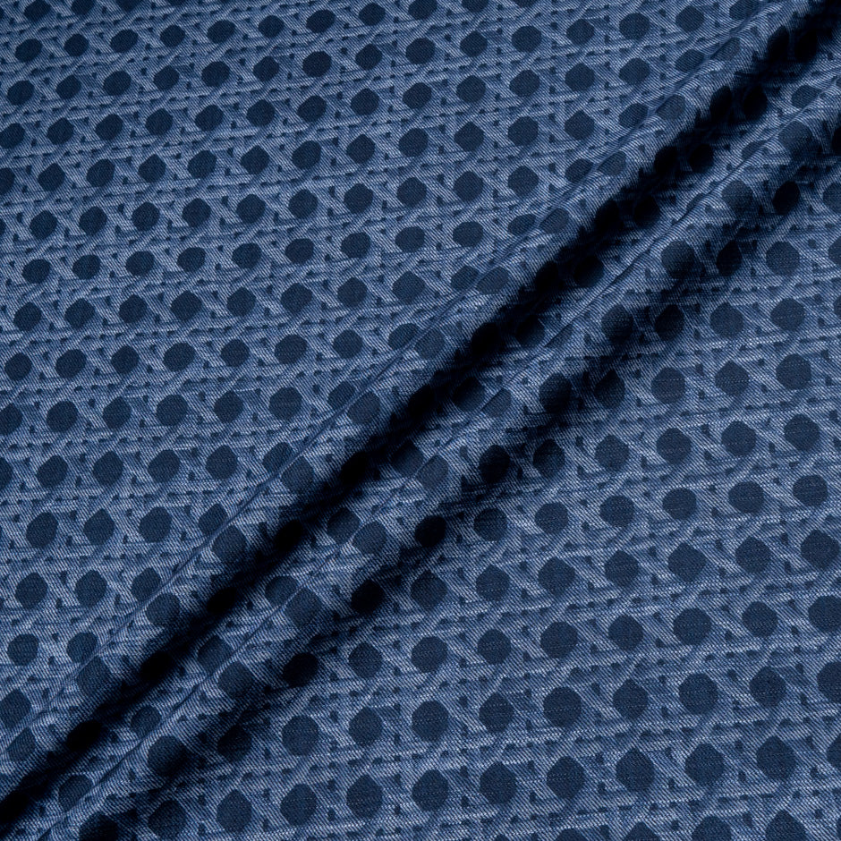 Dark Wicker Printed Stretch Cotton Denim